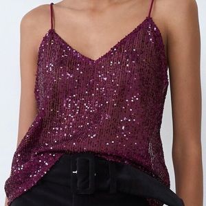 ZARA PINK SEQUIN TOP